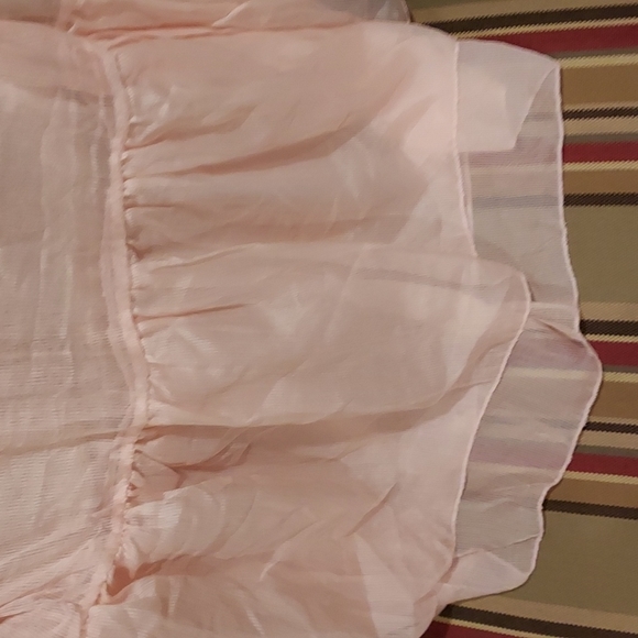 NWOT Women's Simply Couture Peach Sheer Soutache Lace Top Size M - Picture 9 of 11